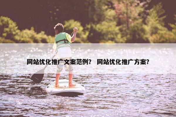 网站优化推广文案范例？ 网站优化推广方案？