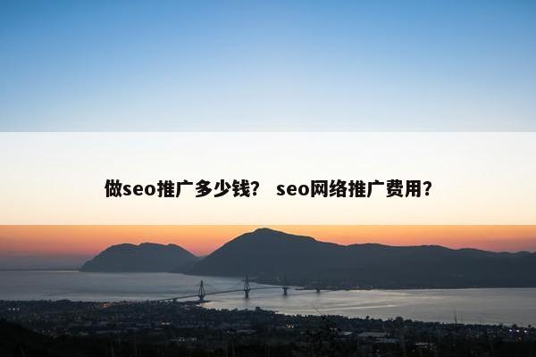 做seo推广多少钱？ seo网络推广费用？