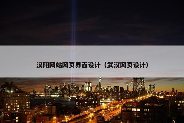 汉阳网站网页界面设计（武汉网页设计）