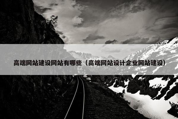 高端网站建设网站有哪些（高端网站设计企业网站建设）