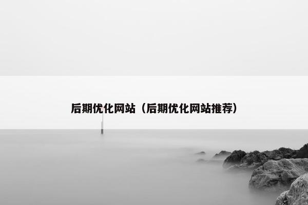 后期优化网站（后期优化网站推荐）
