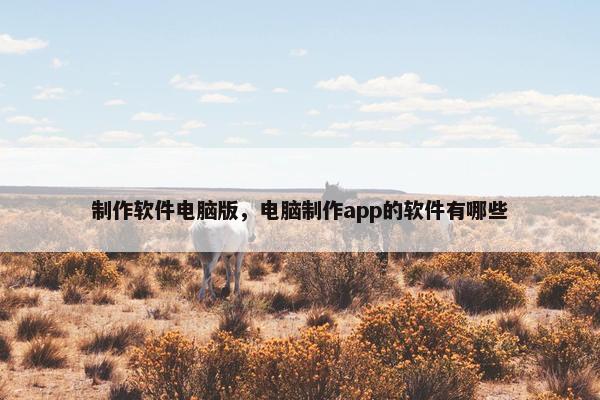 制作软件电脑版，电脑制作app的软件有哪些