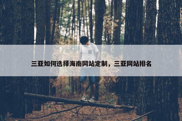 三亚如何选择海南网站定制，三亚网站排名