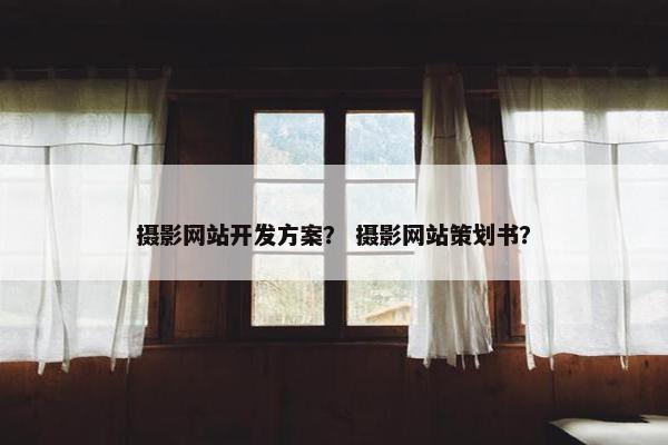 摄影网站开发方案？ 摄影网站策划书？