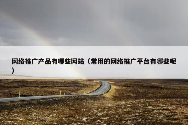 网络推广产品有哪些网站（常用的网络推广平台有哪些呢）