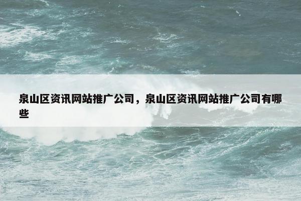 泉山区资讯网站推广公司，泉山区资讯网站推广公司有哪些