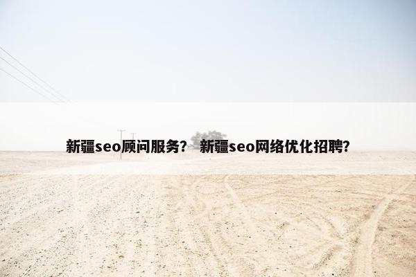 新疆seo顾问服务？ 新疆seo网络优化招聘？