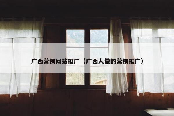 广西营销网站推广（广西人做的营销推广）