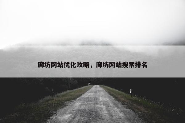 廊坊网站优化攻略，廊坊网站搜索排名