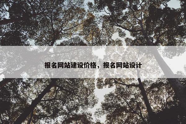 报名网站建设价格，报名网站设计