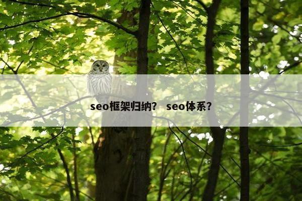 seo框架归纳？ seo体系？