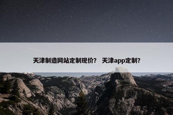 天津制造网站定制现价？ 天津app定制？