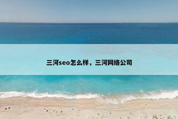 三河seo怎么样，三河网络公司