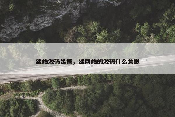 建站源码出售，建网站的源码什么意思