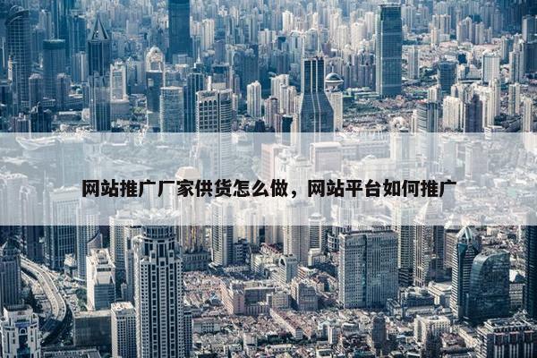 网站推广厂家供货怎么做，网站平台如何推广