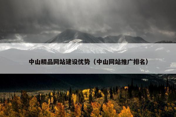 中山精品网站建设优势（中山网站推广排名）