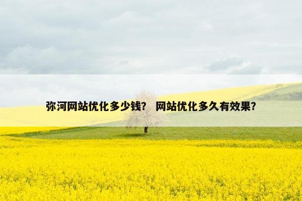 弥河网站优化多少钱？ 网站优化多久有效果？