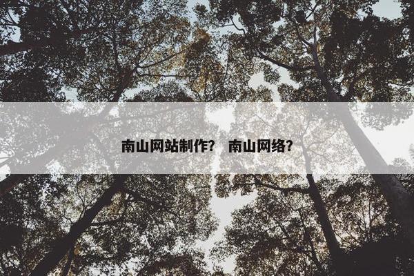 南山网站制作？ 南山网络？