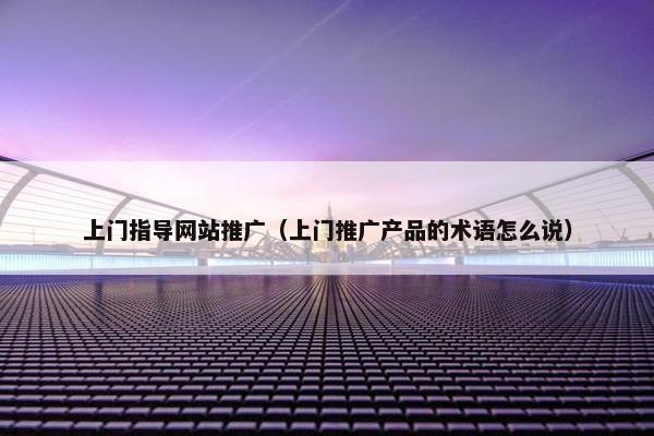 上门指导网站推广（上门推广产品的术语怎么说）