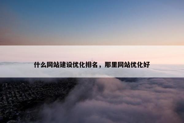 什么网站建设优化排名，那里网站优化好