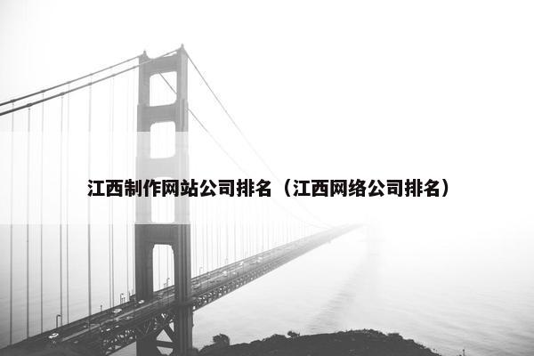 江西制作网站公司排名（江西网络公司排名）