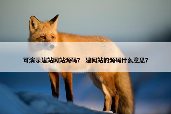 可演示建站网站源码？ 建网站的源码什么意思？