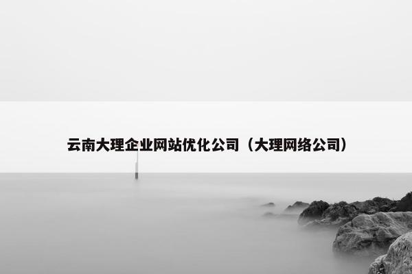 云南大理企业网站优化公司（大理网络公司）