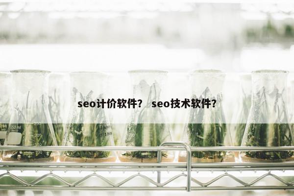 seo计价软件？ seo技术软件？
