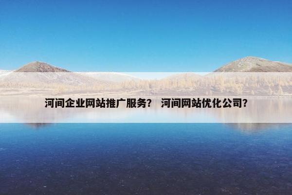 河间企业网站推广服务？ 河间网站优化公司？