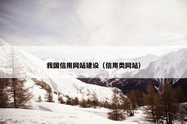 我国信用网站建设（信用类网站）