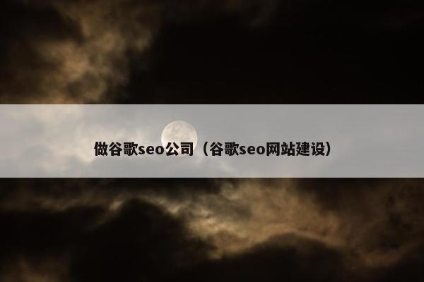 做谷歌seo公司（谷歌seo网站建设）