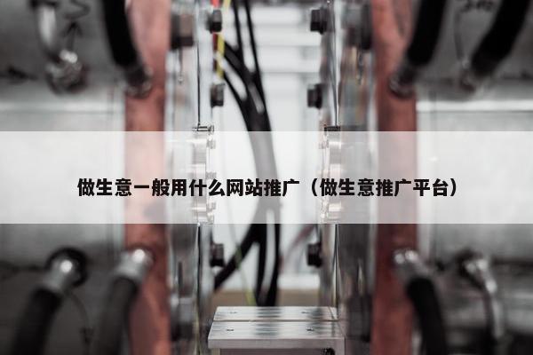 做生意一般用什么网站推广（做生意推广平台）