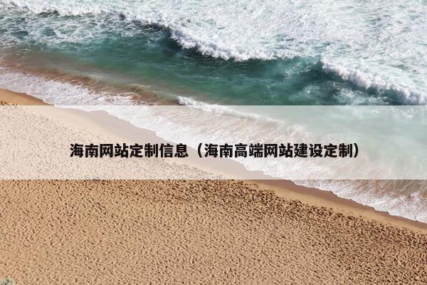 海南网站定制信息（海南高端网站建设定制）