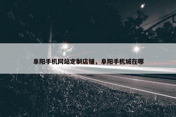 阜阳手机网站定制店铺，阜阳手机城在哪