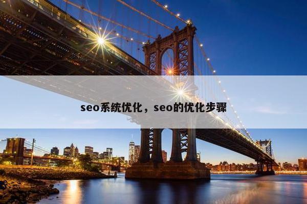seo系统优化，seo的优化步骤