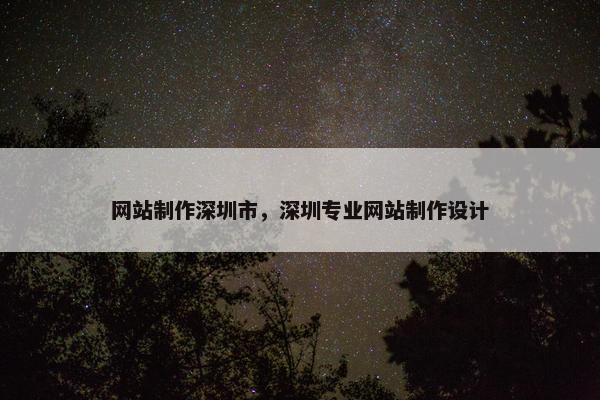 网站制作深圳市，深圳专业网站制作设计