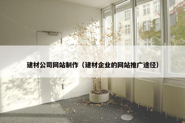 建材公司网站制作（建材企业的网站推广途径）