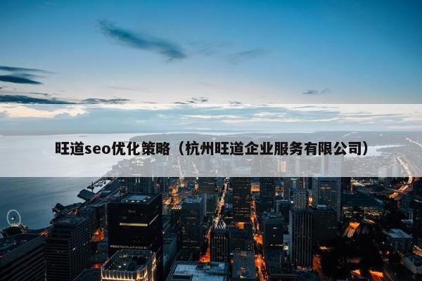 旺道seo优化策略（杭州旺道企业服务有限公司）