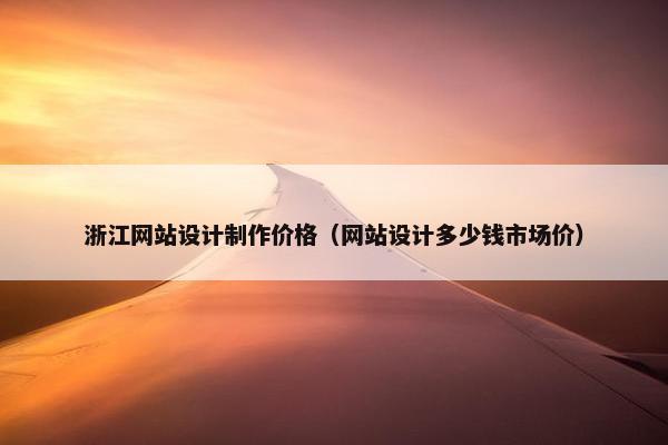 浙江网站设计制作价格（网站设计多少钱市场价）