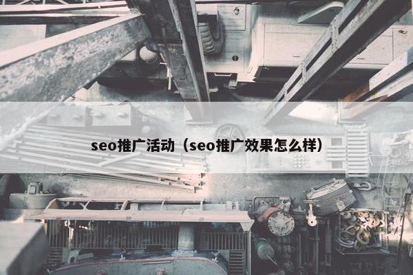 seo推广活动（seo推广效果怎么样）