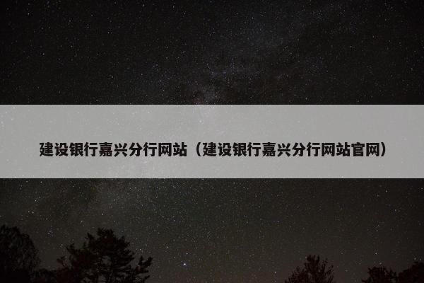 建设银行嘉兴分行网站（建设银行嘉兴分行网站官网）