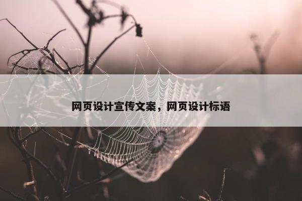 网页设计宣传文案，网页设计标语