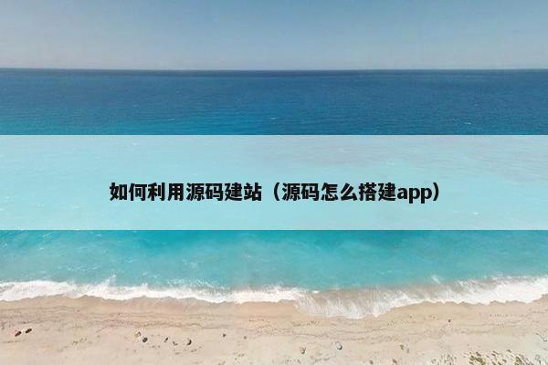 如何利用源码建站（源码怎么搭建app）