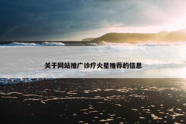 关于网站推广诊疗火星推荐的信息