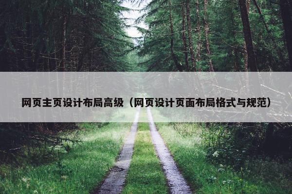 网页主页设计布局高级（网页设计页面布局格式与规范）