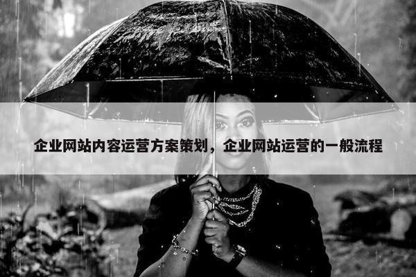 企业网站内容运营方案策划，企业网站运营的一般流程