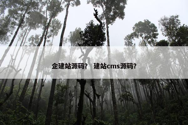 企建站源码？ 建站cms源码？
