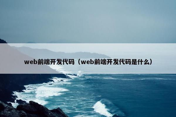 web前端开发代码（web前端开发代码是什么）