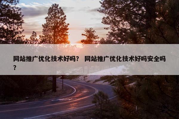 网站推广优化技术好吗？ 网站推广优化技术好吗安全吗？