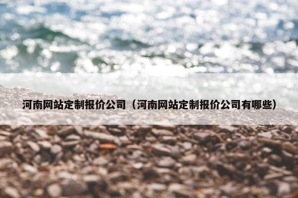 河南网站定制报价公司（河南网站定制报价公司有哪些）